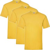 3 Pack - Fruit of The Loom - Shirts - Kids - Ronde Hals - Maat 104 - Sunflower