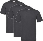 3 Pack - Fruit of The Loom - Shirts - Kids - Ronde Hals - Maat 152 - Dark Heather Grey