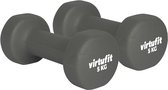 VirtuFit Vinyl Dumbbell Pro - 2 x 5 kg - Zwart - Gewichten - Dumbbell - Duurzaam Materiaal - Krachttraining - Geschikt voor Zumba, Aerobics en Body Toning
