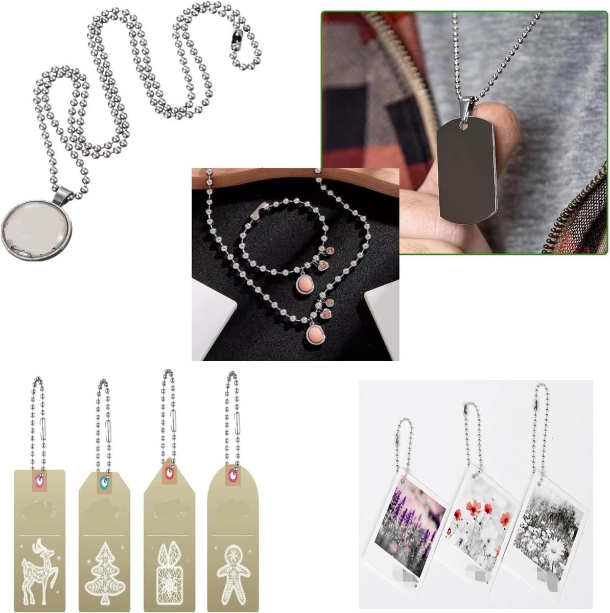 Vouwgordijn Ketting - Rolgordijn Ketting - Optrekgordijnketting Zilver - 3m - Gordijnketting - met 10 Clips Voor Rolkettingen - RVS - Duurzaam - Niet Gemakkelijk te Breken - Reserveketting Rolgordijn - 4.5*6mm - Voor Rol, Romeins, Jaloeziefittingen – foto 7