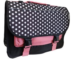 Kangourou boekentas - schooltas - rugzak - stippen - zwart / roze
