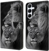 Étui portefeuille motif lion pour Samsung Galaxy A56/A36