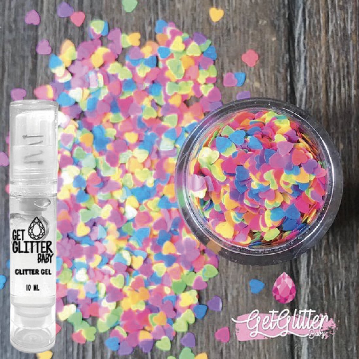 GetGlitterBaby® - Biologische / Biologisch afbreekbare Paarse / Blauwe / Gele / Groene Chunky Festival Glitters Lichaam en Gezicht Jewels / Biodegradable Face Body Glittergel - Roze / Paars / Blauw / Geel / Groen / Oranje en Glitter Gel Balm HuidLijm