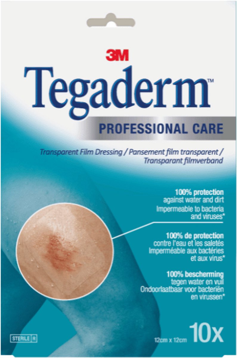 3M Tegaderm Transparant Film Dressing 12x12cm 10 stuks - 1632-P-10