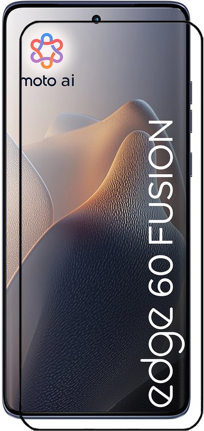 Lot de 2 Protecteurs d'écran Motorola Edge 60 Fusion - Économiseurs d'écran MobyDefend avec Rebords noirs - Glas trempé - Plaques de verre compatibles : Motorola Edge 60 Fusion