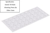 FSW-Products – 50x Zelfklevende Siliconen Stootdoppen – Deurbuffer & Stootdopjes – Transparante Beschermdopjes voor Meubels, Deuren, Lades & Glazen Tafels – Ø9mm x 2mm