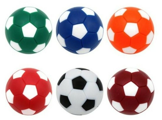 Pegasi set van 6 Tafelvoetbal Balletjes muti-color 32mm - Multi-pack Tafel Voetbal ballen - ABS Kunststof - Diverse kleuren