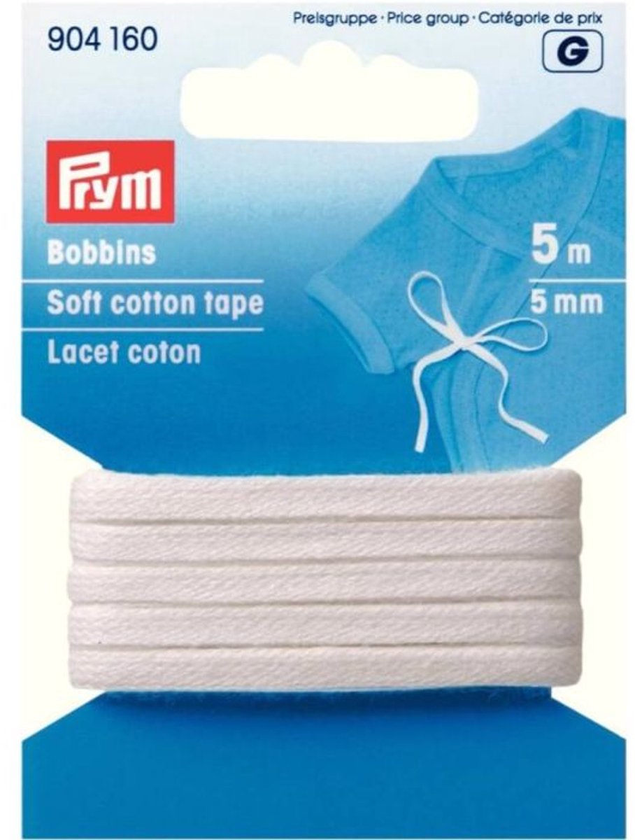 Prym veterband wit 5meter-5mm