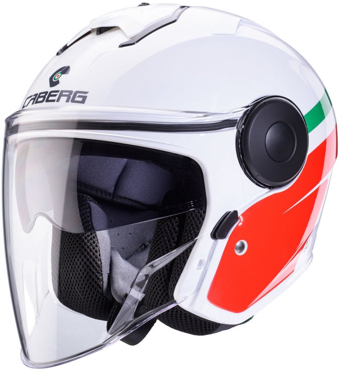 Caberg Soho Zephir Wit Rood Groen Jethelm - Helm