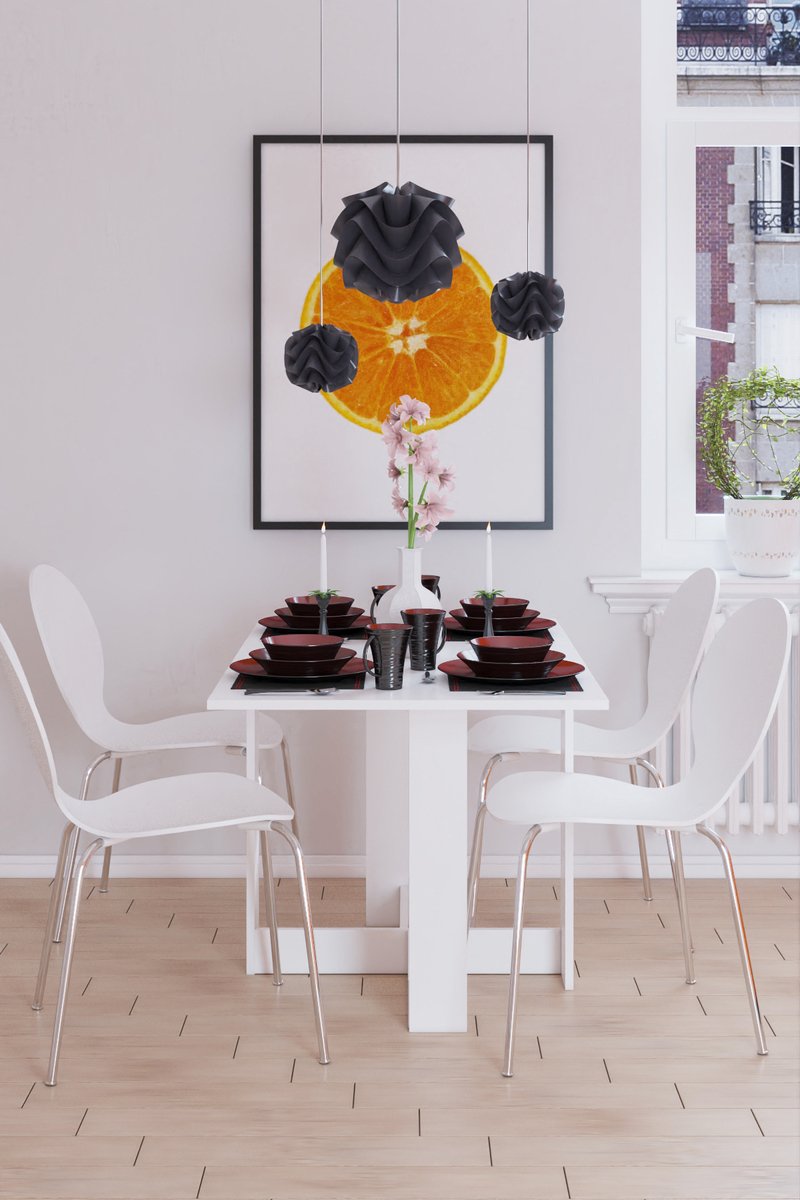 Inklapbare Tafel| Eettafel Uitschuifbaar| Opvouwbare L-poot Tafel| Ruimtebesparend Klaptafel| Modern en Stijlvol| Wit| Vrijstand| 124x76x72 cm