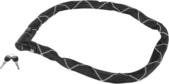 Antivol à chaîne Famanu Iven Chain 8210 - antivol de vélo en acier trempé - avec revêtement en fibre synthétique - niveau de sécurité 10 - 140 cm - noir