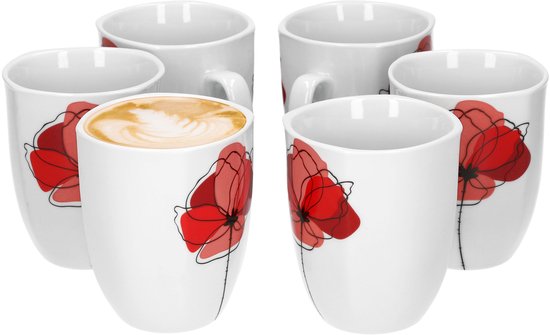 Set van 6 koffiemokken Monika 33cl