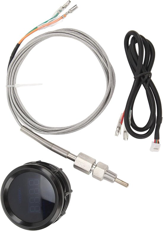 EGT-meterset, Auto-uitlaatgastemperatuurmeter Meter Rode LED Digitaal Display Universeel voor 12V-voertuig