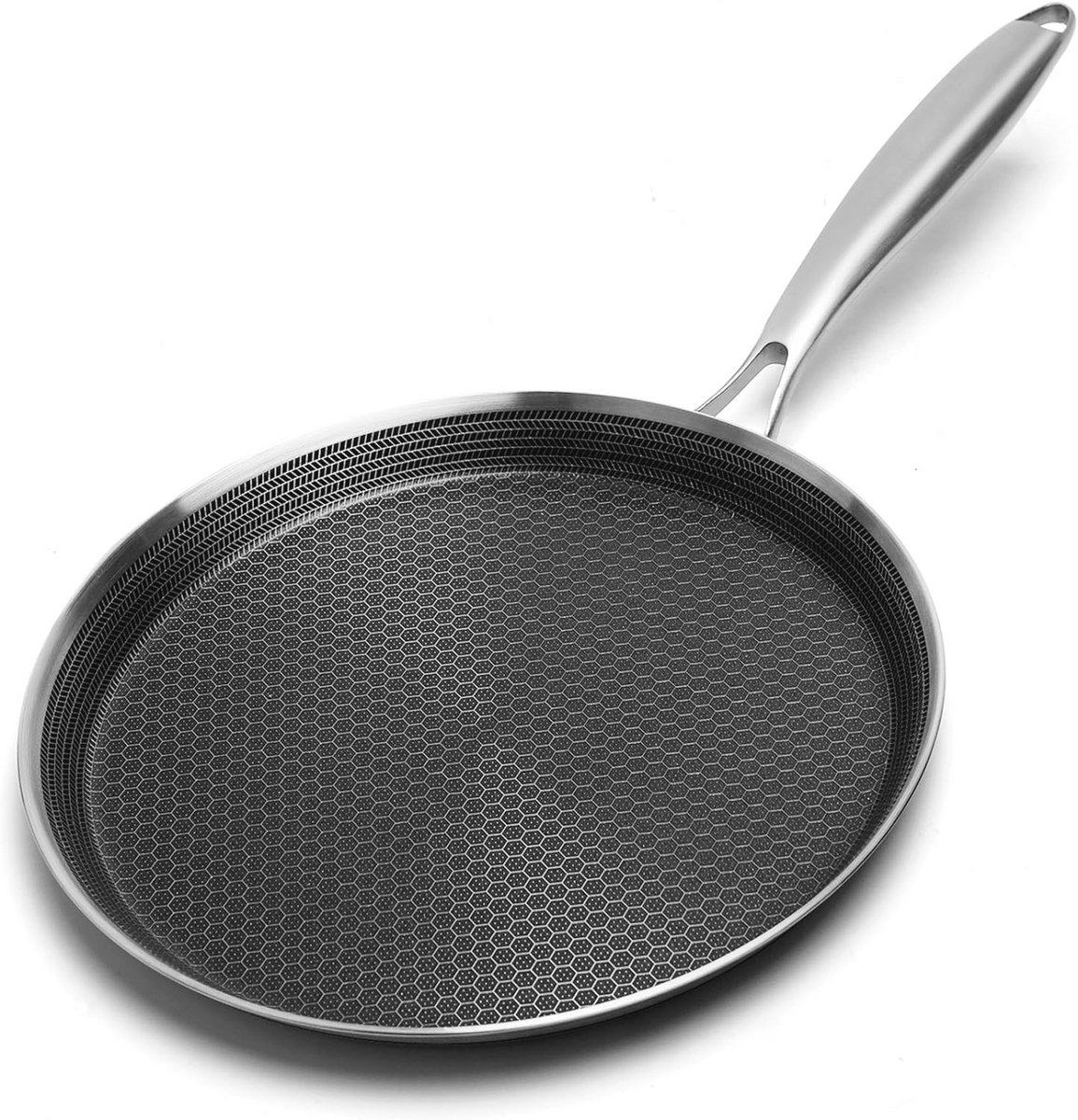 26 cm Pannenkoekenpan - Roestvrij Staal, Inductie, Anti-aanbaklaag, PFOA-vrij