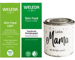 Weleda Cadeauset Skin Food & Mama - Weleda Skin Food Creme 75ml Light - Weleda Skin Food Face Reinigingsgel 75ml Voedend - Snoepjeblikje liefste Mama van de hele wereld!