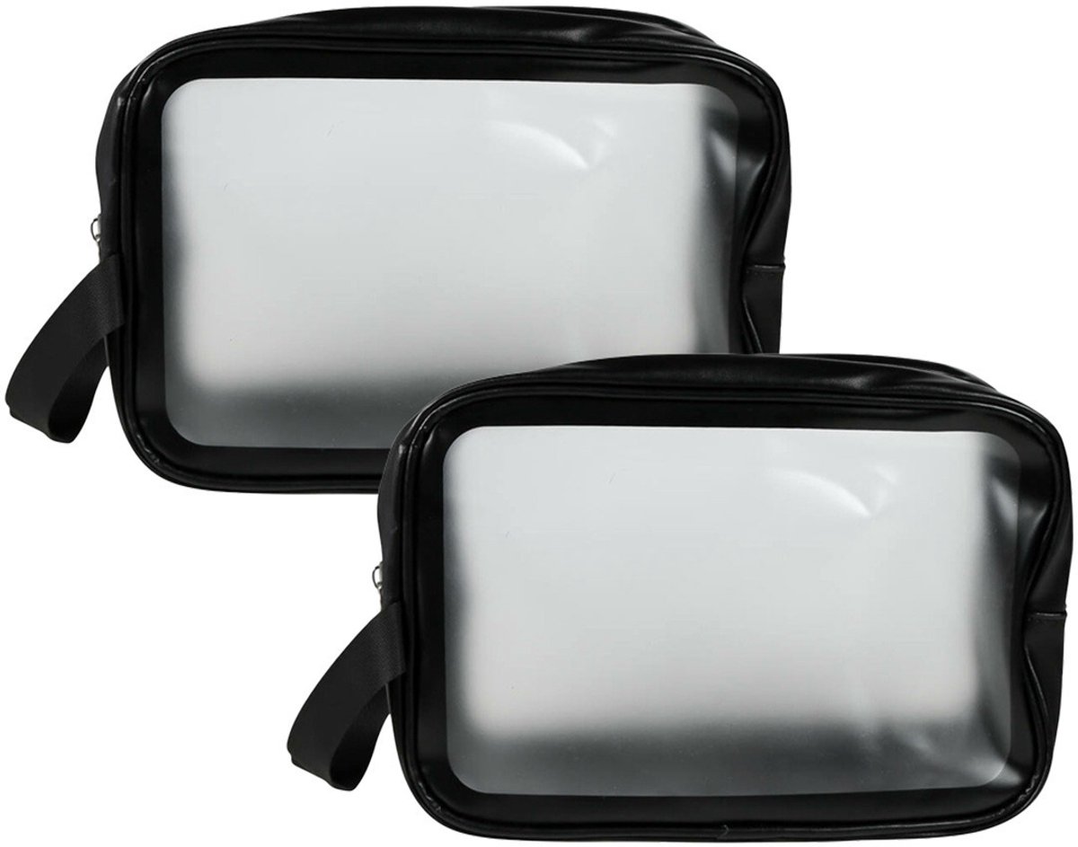 Benson Care Toilettas - 2x - ophang lus - transparant - 25 x 9 x 17 cm - kind/volwassenen