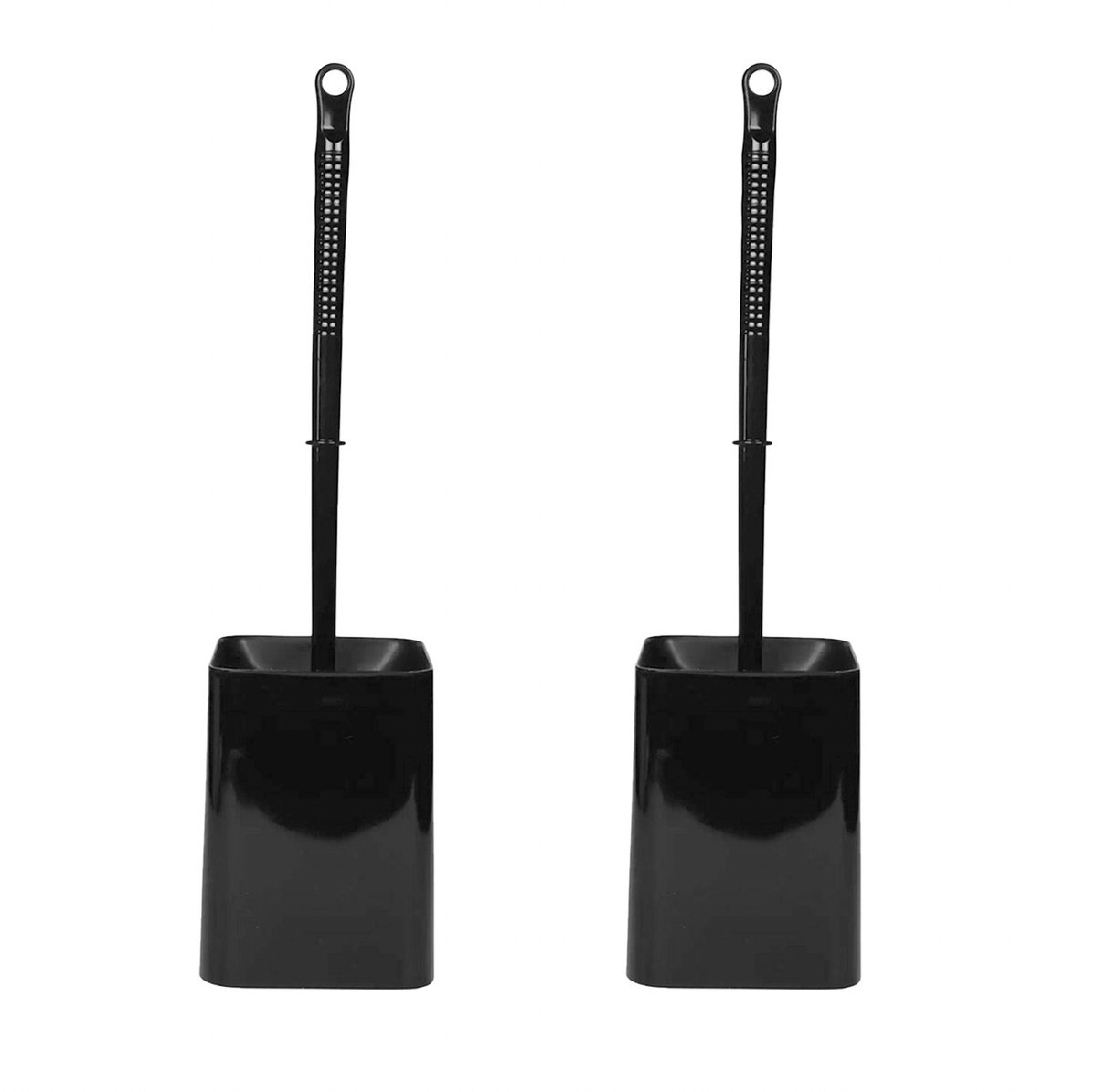 Benson Toiletborstel met houder - 2x - zwart - kunststof - WC borstel - 41 cm