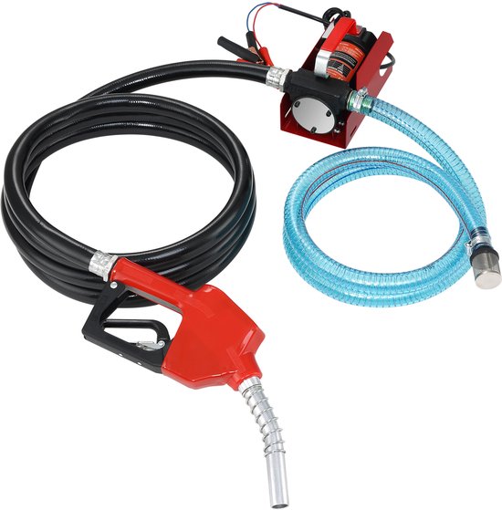 Brandstofoverdrachtpomp, 12v Dc 10 Gpm Draagbare Elektrische Diesel Afzuigpompset met Automatisch Afsluitend Mondstuk, Toevoer- en Zuigslang - Diesel, Paraffine, Transformatorolie van Vevor — afbeelding 2