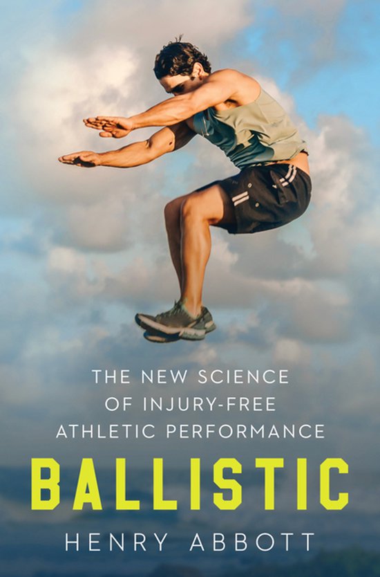 Man in sportkleding springt in de lucht. Titel: Ballistic.