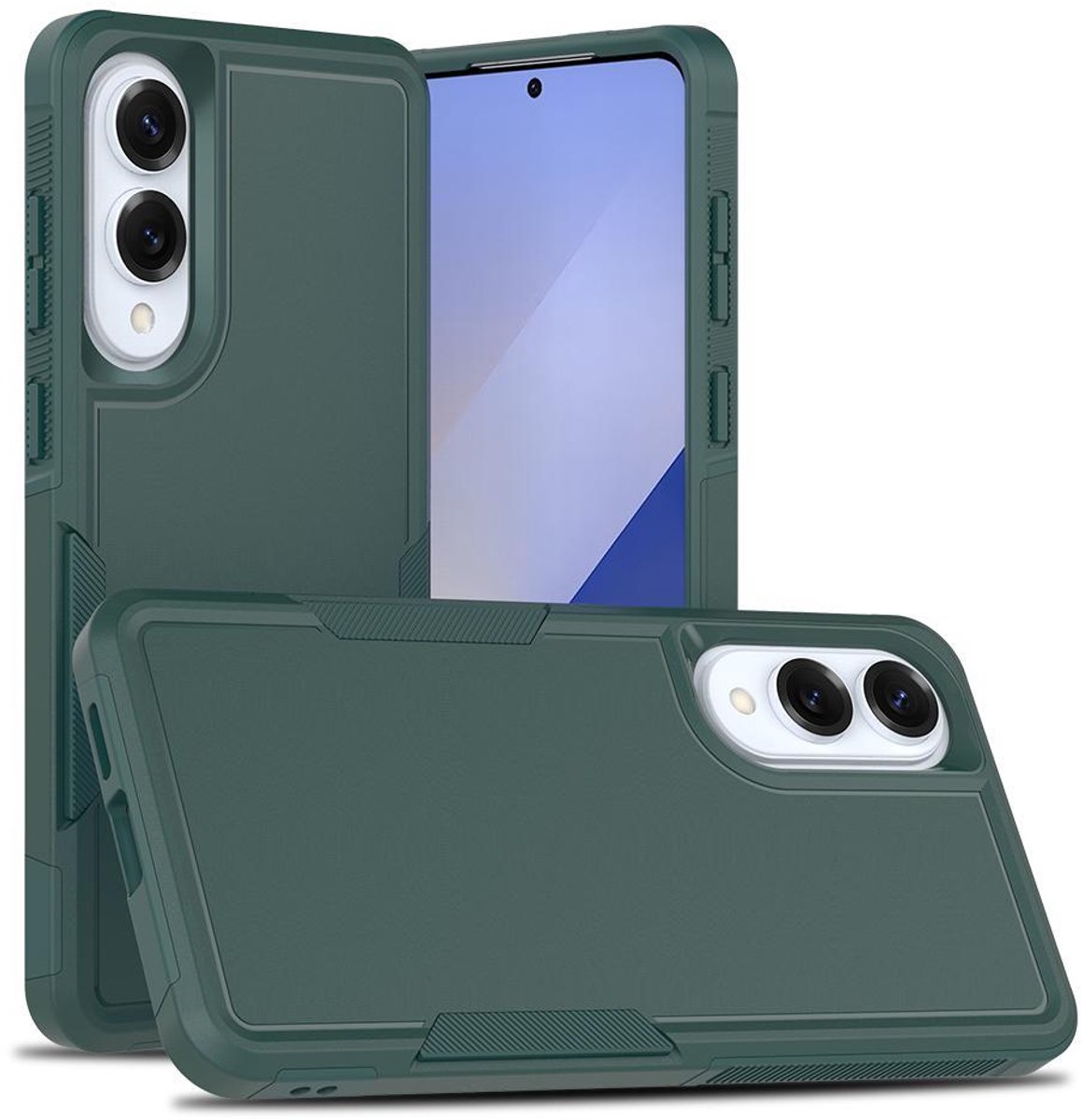 Mobigear Hoesje geschikt voor Samsung Galaxy S25 Edge Telefoonhoesje Hardcase | Mobigear Heavy Armor Backcover Shockproof | Schokbestendig Galaxy S25 Edge Telefoonhoesje | Anti Shock Proof - Groen