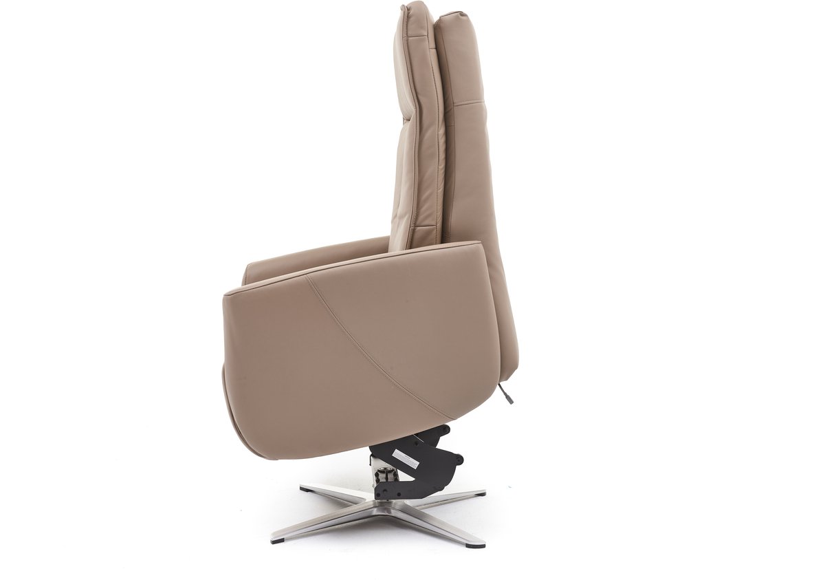 Swiss-Relax - Sta op stoel - Sereno - Taupe - Leer - gebruiksklaar afgeleverd - leder - draaibaar - elektrisch - relaxfauteuil – foto 5