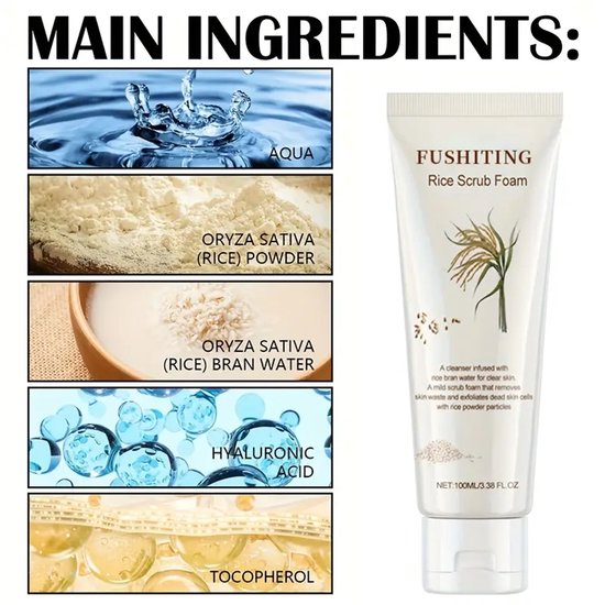Process Rice Scrub Face Rice Scrub Foam Koreans Skincare | bol