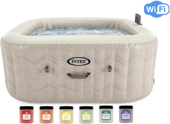 Intex PureSpa Chevron Deluxe Bubble Spa + Aquatural Set