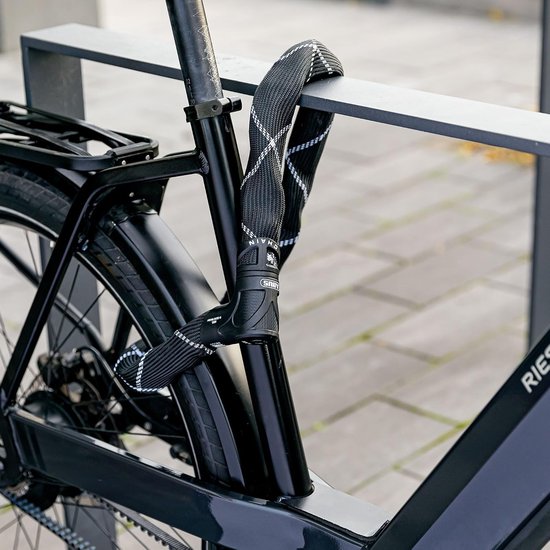 Antivol à chaîne Famanu Iven Chain 8210 - antivol de vélo en acier trempé - avec revêtement en fibre synthétique - niveau de sécurité 10 - 85 cm - noir