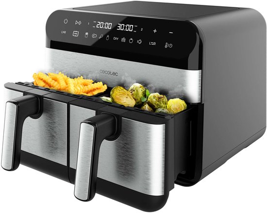 Cecotec Dubbele Airfryer XXL 9L 2800W Zwart - Cecotec - €69,00