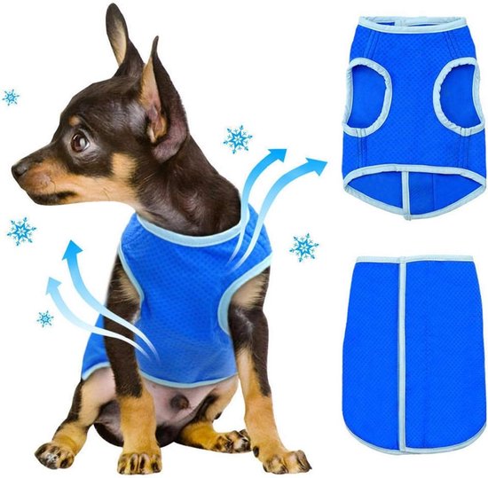 Lichtgewicht koelvest voor honden, ademend veiligheidsshirt, zonbestendig, UV-bescherming, verkoelende hondenjas met reflecterende strepen voor lente