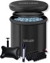 Care Less - IJsbad XL - Opvouwbare Badkuip - Zitbad - Dompelbad - 85CM - Inklapbaar en met Hoes - Inclusief Pomp en Afvoerslang - Zwembad - Bath Bucket - Zwart