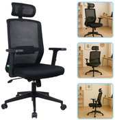 Bol.com OfficeSense OS100 Ergonomische Bureaustoel NEN-1335 - 3D Armleuningen - Bureaustoelen voor Volwassenen Zwart aanbieding