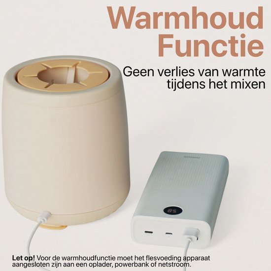 Baby Melk Machine met Warmhoudfunctie & Nachtlampje - USB Oplaadbaar - Flesvoeding Apparaat van Merkloos — afbeelding 3