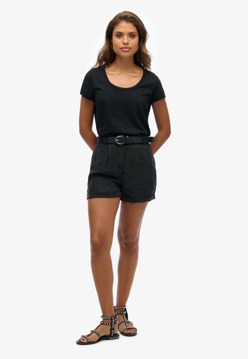 Superdry Studios Cupro Korte Broek M Vrouw Zwart
