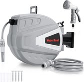 Bol.com Slanghaspel 30M 180° draaibaar Premium automatisch tuinslanghaspel rond met waterpistool Bestand tegen knikken en schuren aanbieding