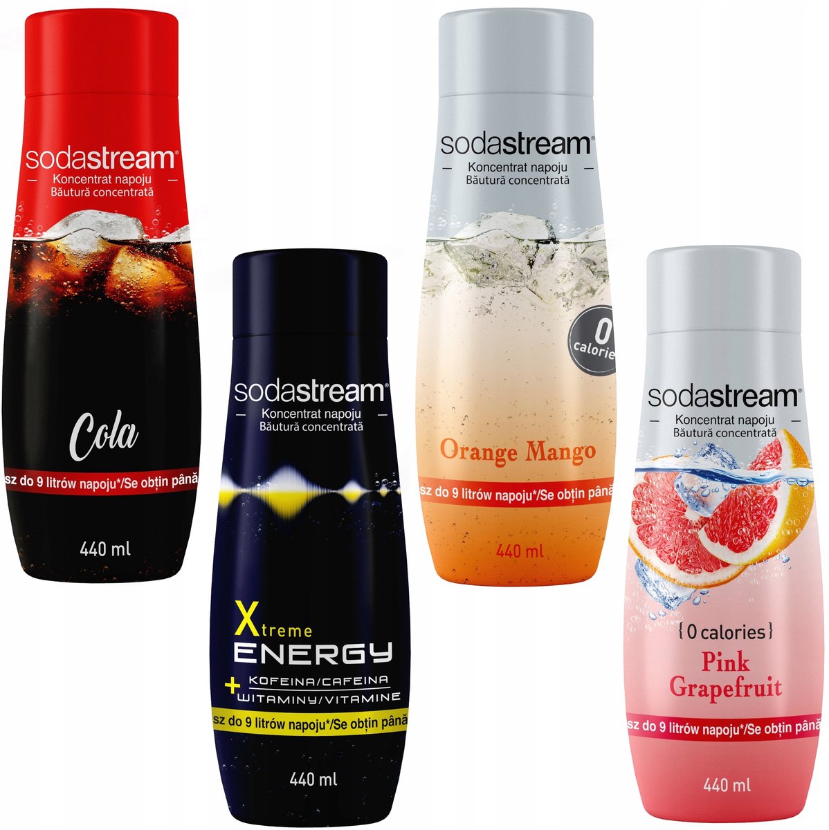 SodaStream Serie - Concentraatzet - Cola - Energy - Grapefruit - Oranje-Mango