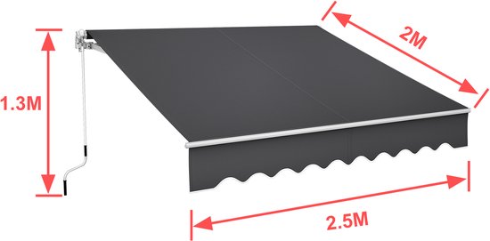 KESSER® Klemluifel - Balkonluifel zonder boren - 300cm - Verstelbaar