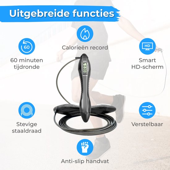 Nuvance - Professioneel Sport Springtouw met Teller - Verstelbaar - Volwassenen en Kinderen - Jump Rope - Speedrope
