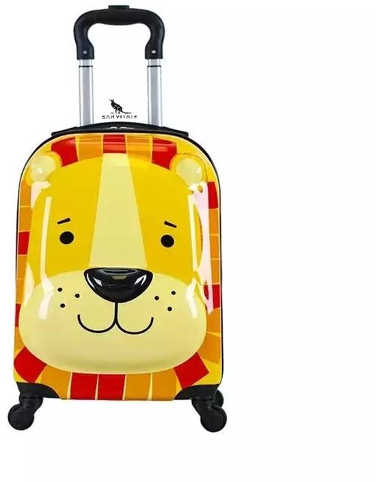 San Vitale® - Lichtgewicht reis koffer - Trolley - Handbagage - Leeuw - Geel
