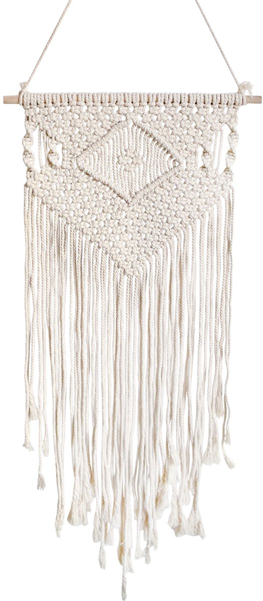 Lavandoux - Macrame Wandkleed - Boho Decoratie - Wandhanger - Katoen - Crème