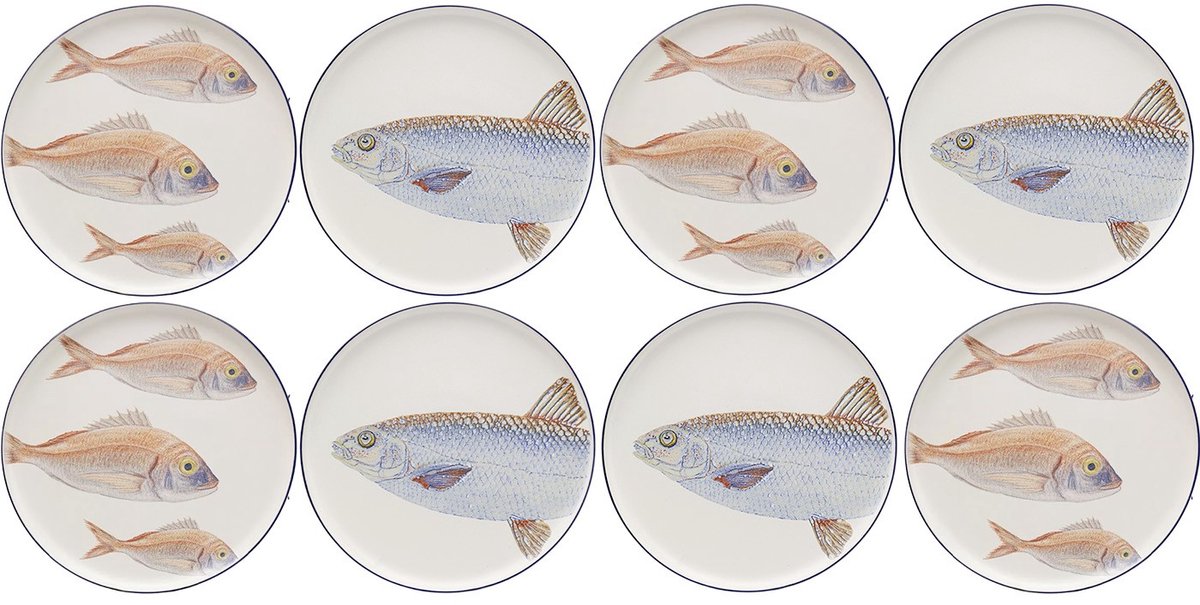 Borden vissen Ø27cm (8/set) Kare Design