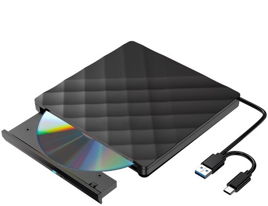 Externe DVD Speler voor laptop - Optical Drive & brander - DVD/CD Drive - Geschikt voor Laptop & Macbook - Mini USB en USB C