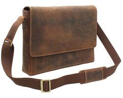 VISCONTI MESSENGER BAG - Geolied leder - schoudertas - hoge kwaliteit