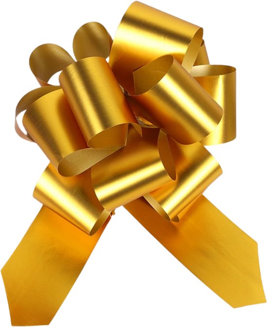 Gouden Cadeaustrik 30 cm | Grote Luxe Herbruikbare Geschenkstrik | Cadeaudecoratie voor Verjaardag, Babyshower & Bruiloft | Goud