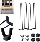 ZOFUN 4 stuks houten meubelpoten, 30 cm schuine tafelpoten, kastpoten met montageplaten en schroeven voor sofa, bed, kast, bank, stoel