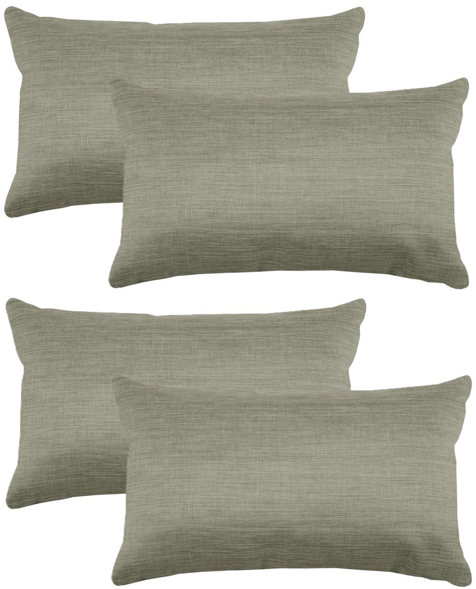 Stof Textile sierkussen Bea - 4x - groen - 30 x 50 cm - bank kussens - zitkussens - binnen/buiten - polyester