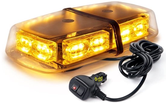 Ortho® - LED Zwaailicht - Zwaailicht Oranje - Magneet - Amber flits licht - Strobe – Emergency Safety Warning - Alarmlicht 12V/24V - Werkvoegtuig