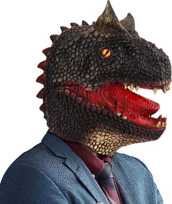 Masque Carnotaurus En Latex Réaliste - Taille Unique, Pour Halloween, Fêtes, Carnaval, Effet 3D - 9