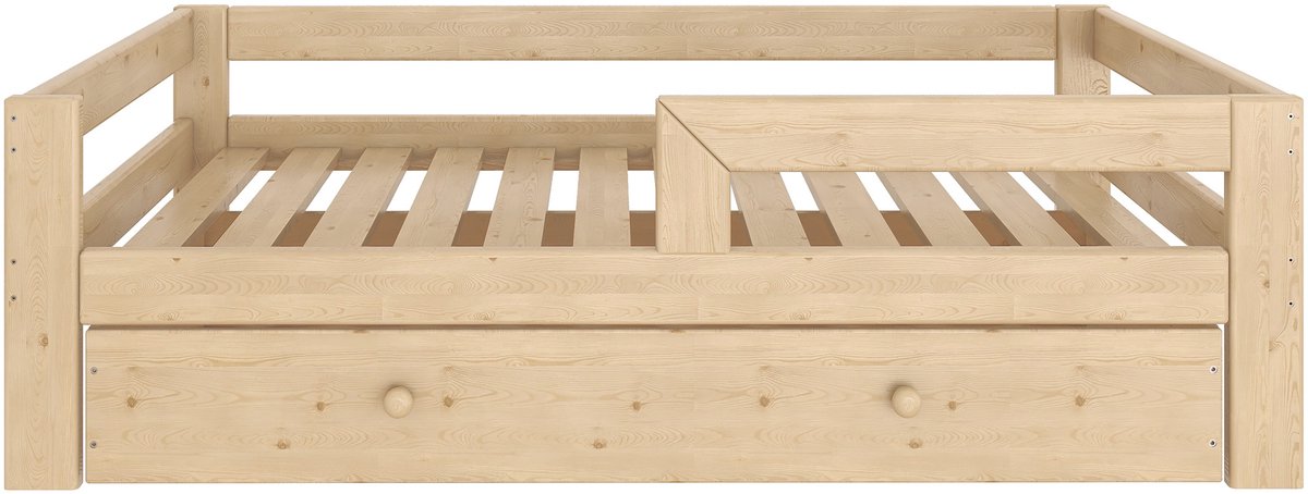 Need Sleep Kinderbed met Lade 180x90 cm – Houten Bed met Opbergruimte – Montessori Stijl – Laag Eenpersoonsbed Naturel hout