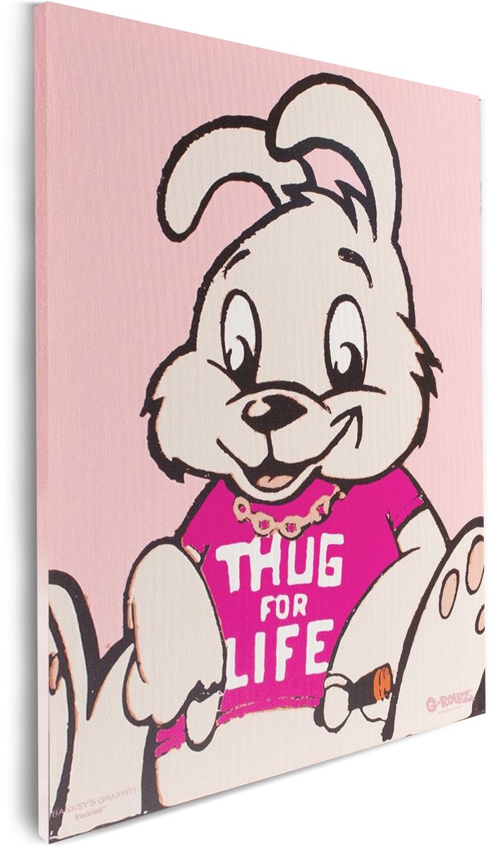 Banksy Graffiti - Canvas Schilderij 32x45 cm - Schilderijen Woonkamer